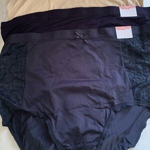 Cacique Women's Briefs - Blue and Cream Size 14/16